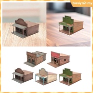 [BlesiyaedMY] 1/72 Town Building Model Kit Paintable Unfinished Wood Architecture Model