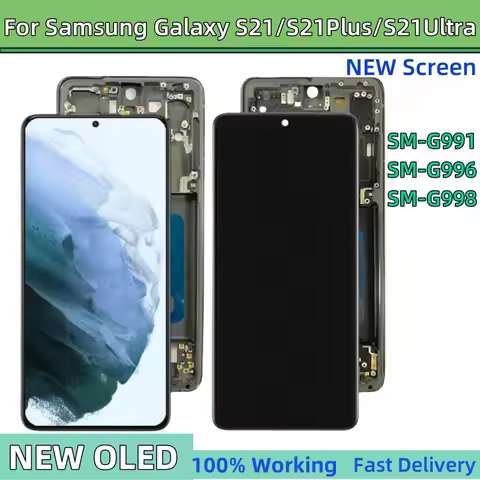 Super OLED S21 Ultra G998 LCD For Samsung Galaxy S21 Plus G996B G996U LCD With Frame S21 5G G991B G9