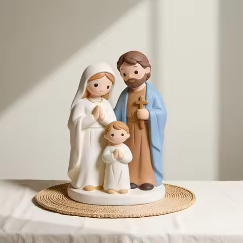 Christmas and Easter Holiday Decorations Resin Statues Jesus' Holy Family Scenes Catholic Icon Chris