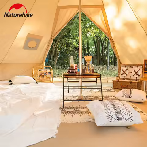 Naturehike Brighten 12.3 Camping Cotton Pyramid Tent 5-8 Persons Outdoor Portable Waterproof Tent Wi