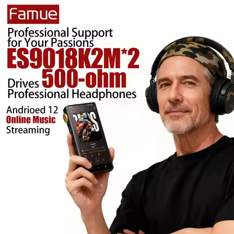 Famue BF32 HIFI MP3 Player Dual ES9018K2M DAC DSD512 4.4mm Balanced Out Android 12 No GMS WiFi 1TB E