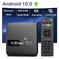 H20PRO Smart Android TV Box Android 10.0 2.4G 5G WiFi 2GB 16GB 4K 6K HD Media Player Android TV Box Play Store 1080P Set Top Box