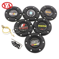 Car Styling MUGEN Nardi Ralliart TRD OMP MOMO Steering Wheel Horn Button + Carbon Look Edge with Scr