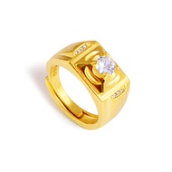 Imitation Pure Gold 999 Thousand Pure Gold 18k Men's Gold 50 Points Diamond Ring Gold Ring Gold Jewe