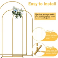 Gold Wedding Arch Backdrop Stand Set of 1 Balloon Arch Stand Metal Arch Backdrop Stand for Birthday 