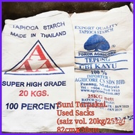 Guni bag Minimum 10 baru jln pos.Guni bag Terpakai 二手麻袋 Used Sacks 1pc (saiz 20kg 25kg)82cm✘50cm max