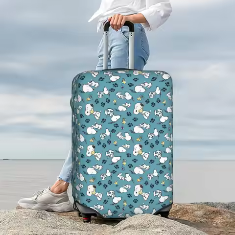 Snoopy Woodstock Cartoon Beagle Suitcase Cover Elastic Luggage Covers Protector for 18-32 inch