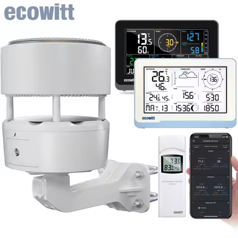 Ecowitt Essense3 Wireless Weather Station W/ 7.5'' Display: Monitors Temp, Humidity, Pressure, Rainf