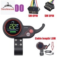 24V-60V Throttle Meter Fit For  Electric Scooter/Ebike Speedometer (SM Plug 6PIN)