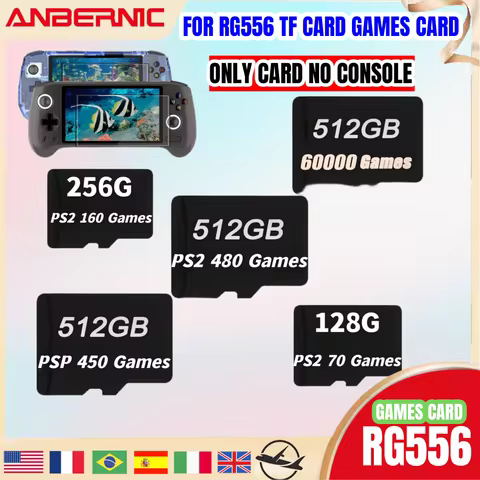 FOR ANBERNIC RG556 Handheld Game Console Memory Card SD Card TF Card 61000 Games PS2 512G 256G 128G 