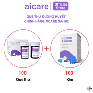 Hộp 50 Que Thử Đường Huyết Chính Hãng AICARE SA-102 Tặng 50 Kim Chích Máu Dành Cho Cá Nhân Dễ Dàng S