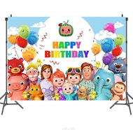 Happy Birthday Cocomelon อุปกรณ์ฉากหลังปาร์ตี้สำหรับ1st 2nd ทารก3rd เด็กการ์ตูนครอบครัวการถ่ายภาพสตู