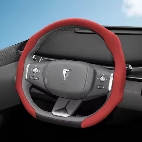 Suitable for Gwm Deepal Perforated Leather Steering Wheel Cover, Non-Slip, Sweat-Absorbent, Breathab