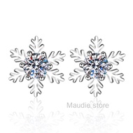 Snowflake ear studs Real Moissanite Diamond Earrings 2ct 100% Real S925 Sterling Silver Earrings for