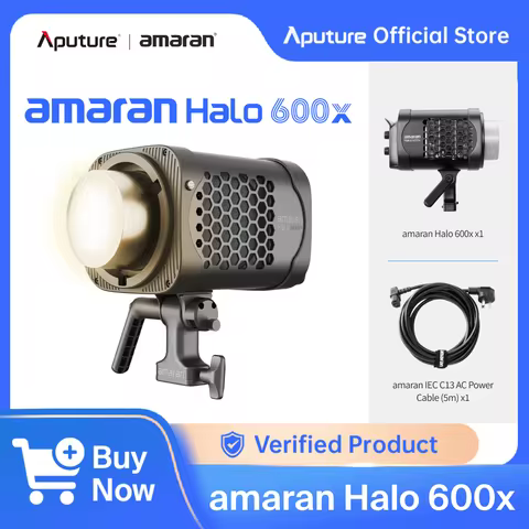 amaran Halo 600x Bi-Color Point-Source COB Video Light 2700K to 6500K APP Control for Home Studios, 