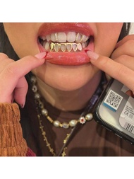 3 món đồ trang'sức tiệc Halloween phong cách Hip-Hop Grillz đầy đủ Zirconia lấp lánh rỗng Grillz Cos