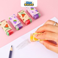 Combo of 2 J1 PENCIL ERASER WITH FRUIT SCENT - SUPER CLEAN LONG TYPE FOR STUDENTS