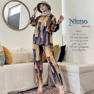 Setelan rayon viscose pajamas one set rayon jumbo daily set / Nieno