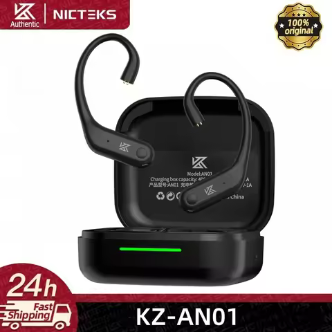 KZ AN01 Wireless Upgrade Ear Hook Cable Bluetooth-compatible 5.4 w/ Charging Case 2PIN HIFI gaming e