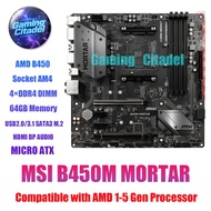 Used MSI B450M MORTAR MATX DDR4 Motherboard Compatible with AMD 1-5 Gen Processors Tested
