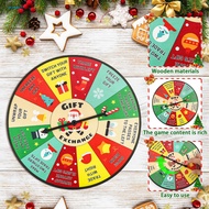 SHI  Christmas Game Spinner Spin the Wheel Game Christmas Gift Exchange Spinner Wheel Wooden White E
