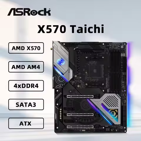 ASRock X570 TAICHI Motherboard X570 ATX Gaming AM4 Socket Support 5500 5600 5700X 5800X3D CPU 4xDDR4