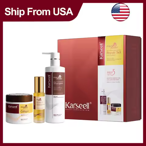 Karseell Collagen Hair Mask + Argan Oi + Hair Shampoo Essence Moisturizing Repair Set for Dry Damage
