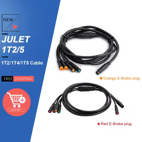 Julet Electric Bicycle Cable 1T2/1T4/1T5 Waterproof Cable Connector Waterproof Plug for E-Bike Cable