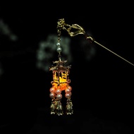 X.z.moonligh】โคมไฟพระราชวังจีนกิ๊บติดผมส้อมปิ่นปักผมโลหะสีทองพร้อมจี้ผู้หญิงแสงไฟเครื่องประดับสำหรับชุด Hanfu