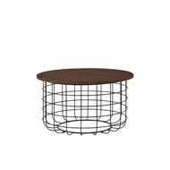 SHIRO Solid Rubber Wood Top Round Coffee Table Metal Leg Nordic Bulat Meja Kopi Walnut Natural Color 茶几 咖啡桌子 Side Table