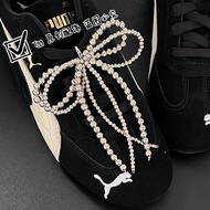 Phụ Kiện Giày Đính Ngọc Trai Tgg~ Pearl Shoe Flower Wood Ear Trim Shoelaces Phù Hợp Với Air Force A