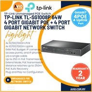 TP-LINK Tplink 4 +4 Gigabit IP Network Desktop POE Switch 4 Port POE 4 RJ45 10/100/1000m TL-SG1008P