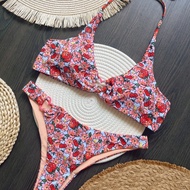 2025 Heart Strawberry Print Bikini Suit Laced-Up Fashion Biquini Feminino