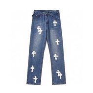 Chrome  hearts 貼皮牛仔褲