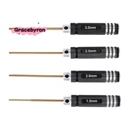 4 Pcs 1.5 / 2.0 / 2.5 / 3.0 mm Hex Screwdriver Set Titanium Hex Wrench Tool Set for Multi- FPV RC To