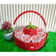 Rattan glass holder and aesthetic candy holder made of synthetic rattan (9 cups)