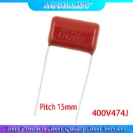 10PCS 400V474J 0.47UF Pitch 15mm 470NF 400V 474   CBB Polypropylene film capacitor new