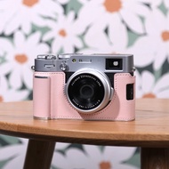 กระเป๋าใส่กล้องด้านหน้าแบบหนังแท้ X100Vi ของ Fujifilm พร้อมที่วางกล้องแบบมีมือจับ กระเป๋าใส่กล้องดิจ