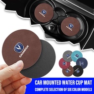 2pcs Car Anti-slip Water Cup Heat Insulation Mat Suede Decor Coaster For Changan CS35 Plus CS55 Plus