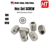 [10 PCS] M6 M8 M10 Socket Hex Set Screw Headless Screw 304 Stainless Steel