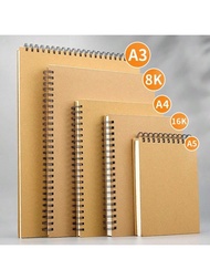 1 Thick Sketchbook With Vintage Style, Painting & Sketching Notebook, A4/A5/16K/8K/4K Size, Spiral B