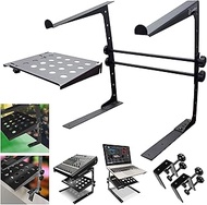AxcessAbles Two-Tier Adjustable Stand with Clamps | for Controllers, Mixers, Laptops up to 20lbs. | 