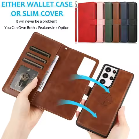 Magnetic Flip Leather Case For Samsung Galaxy Note20 Ultra Note10 Plus Lite Note9 Redmi 9 9A 9C Wall