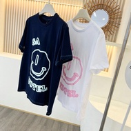 GANNI  24New design letter foam smiley face print round neck loose cotton short sleeve T Shirt Top