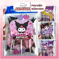 Pack of 10 Kuromi decorations for cakes and birthday cakes