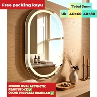 Aesthetic Glass - Glass oval sunblast capsuleCermin aesthetic wall decoration