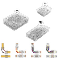 50pcs 100pcs 200pcs FCOB Transparent Solderless Cover Connector DIM CCT RGB WS2811 WS2812B WS2815 50