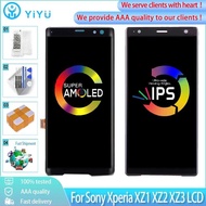 หน้าจอสัมผัสโชว์ XZ1 XZ2คุณภาพดั้งเดิมพร้อมแผงหน้าจอทัชสกรีนเฟรมสำหรับ Sony Xperia XZ3ชิ้นส่วนอะไหล่