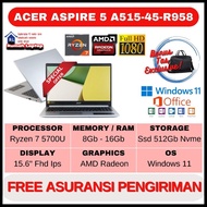 [ Original] Laptop Gaming Acer A515-45-R958 Ryzen 7 Ram 16Gb Ssd 512Gb