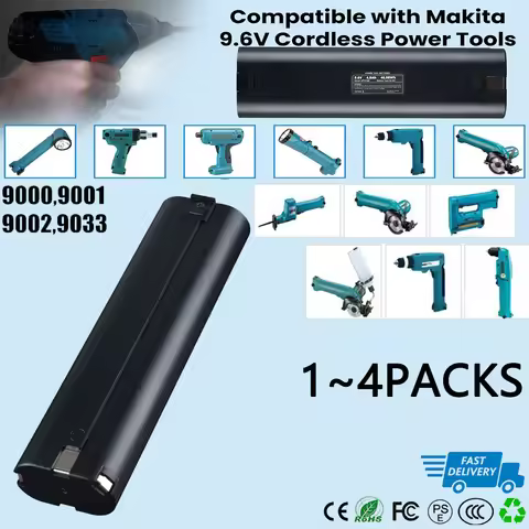 9.6V 4.8Ah Ni-MH Rechargeable Power Tools Battery Replace for Makita Mak 6095D 9000 9001 9002 9033 9